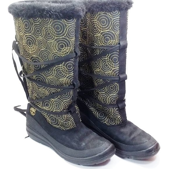 Timberland Black Gold Genuine Leather Boots Size 7 - Picture 5 of 10